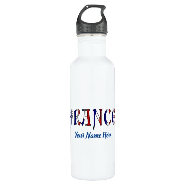 France French Flag Colours Personalized 710 Ml Water Bottle (Front)