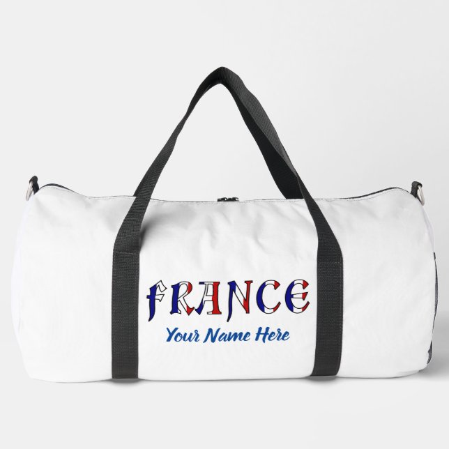 France French Flag Colours Personalized Duffle Bag (Front)