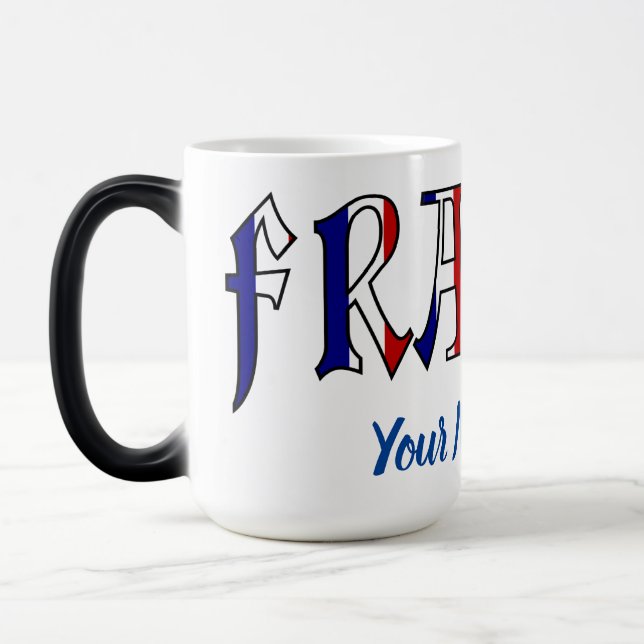 France French Flag Colours Personalized Morphing o Magic Mug (Left)