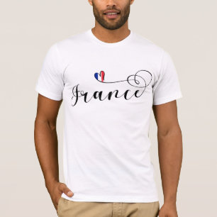 France, French Flag In Heart T-Shirt