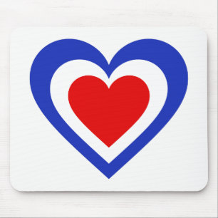 France/French Flag-inspired Hearts Mouse Pad