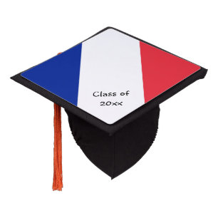 France & French Flag - Students / University Graduation Cap Topper