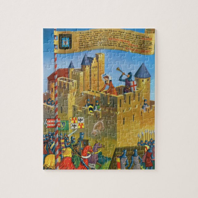 France, French vintage Medieval Carcassonne Jigsaw Puzzle (Vertical)