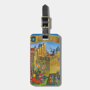 France, French vintage Medieval Carcassonne Luggage Tag