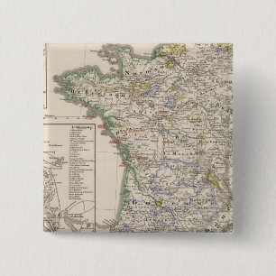 France from 1461 to 1610 2 inch square button