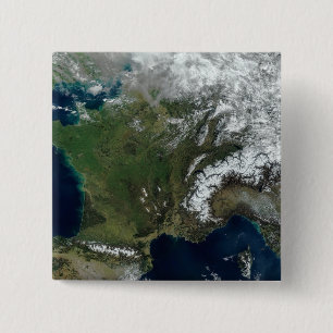 France from space 2 inch square button