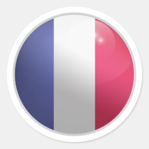 France Glossy Circle Flag Classic Round Sticker