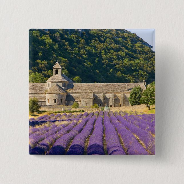 France, Gordes. Cistercian monastery of 2 Inch Square Button (Front)