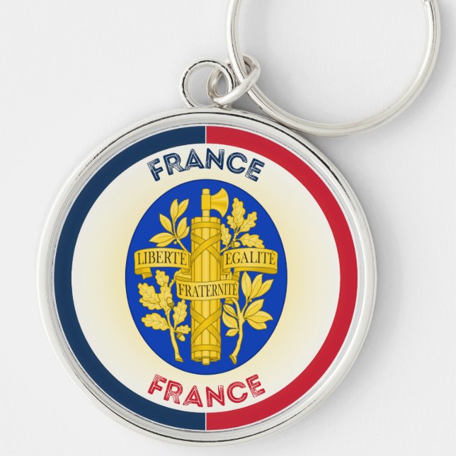 France Heritage Emblem Keychain (Front)