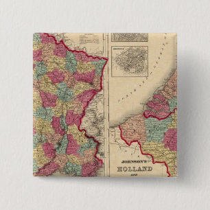 France Holland and Belgium 2 Inch Square Button