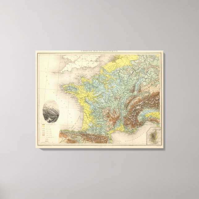France hypsometric canvas print (Front)