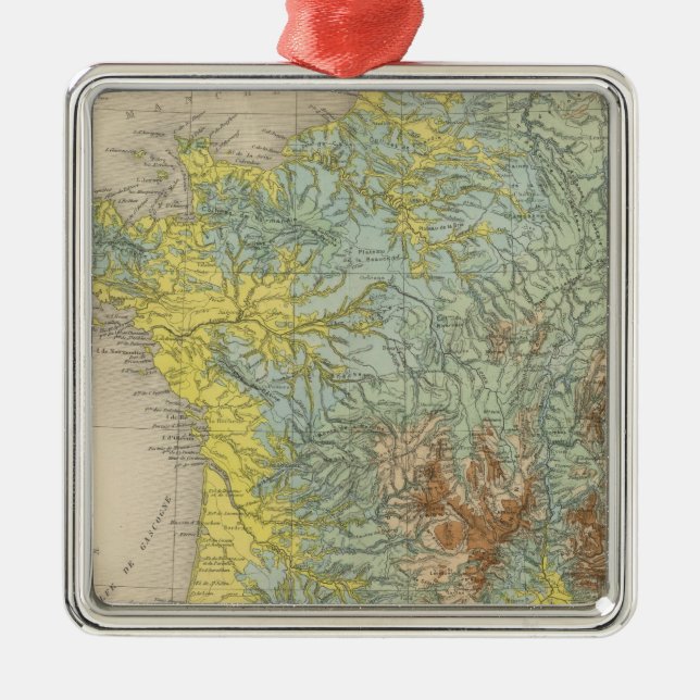 France hypsometric metal ornament (Front)