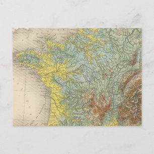 France hypsometric postcard