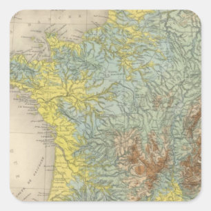 France hypsometric square sticker