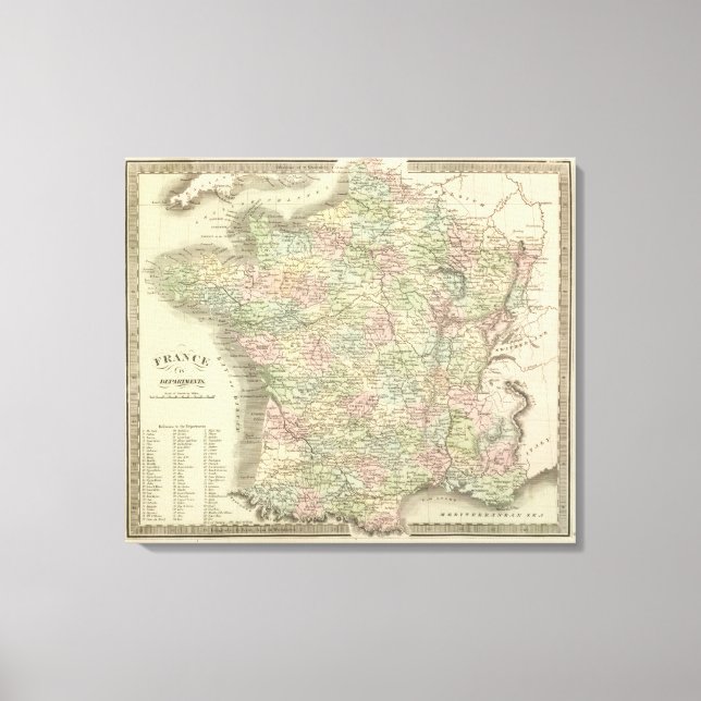 France in Departments Canvas Print (Front)