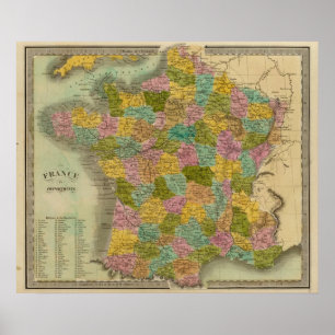 France In Departments Poster