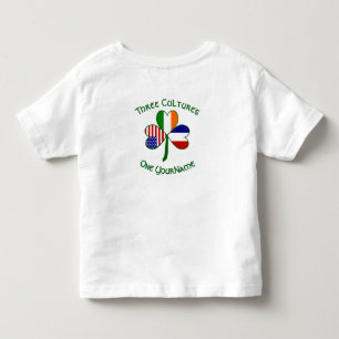 France Ireland USA Shamrock Flag Personalized Toddler T-shirt