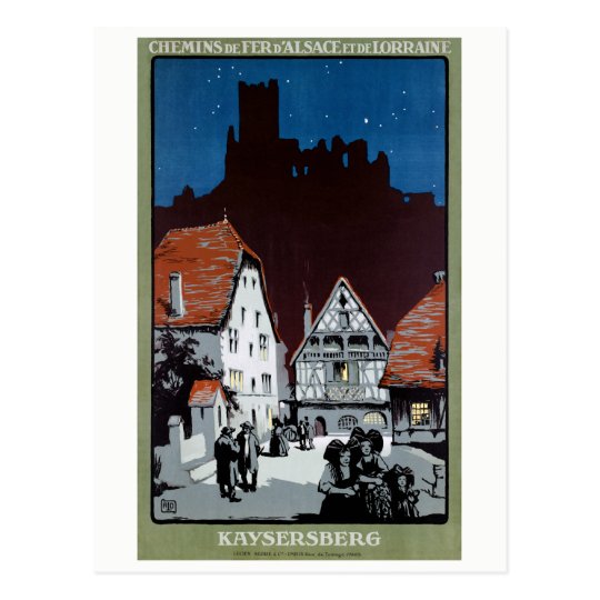 France Kaysersberg Restored Vintage Travel Poster Postcard