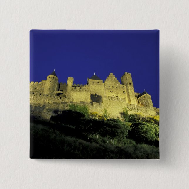 FRANCE, Languedoc Carcassonne 2 Inch Square Button (Front)