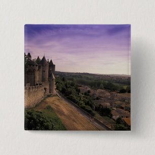 FRANCE, Languedoc Carcassonne 2 Inch Square Button