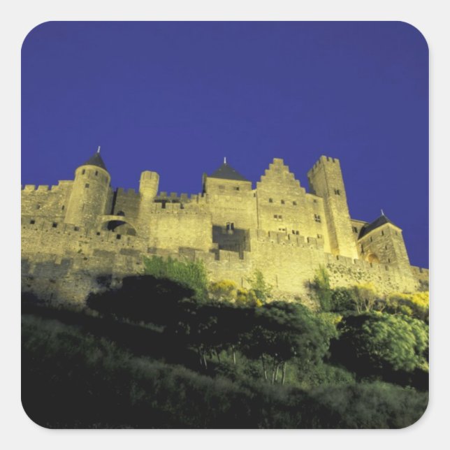 FRANCE, Languedoc Carcassonne Square Sticker (Front)