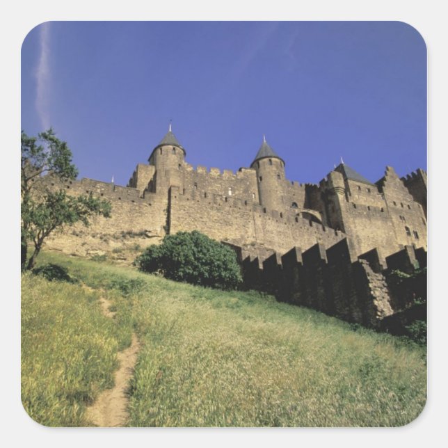 FRANCE, Languedoc Carcassonne Square Sticker (Front)