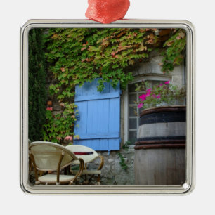 France, Les Baux de Provence, café patio Metal Ornament