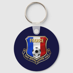 France les Bleus Logo Shield Emblem Keychain