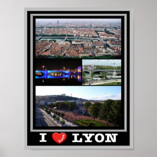 France - Lione - I Love - Poster