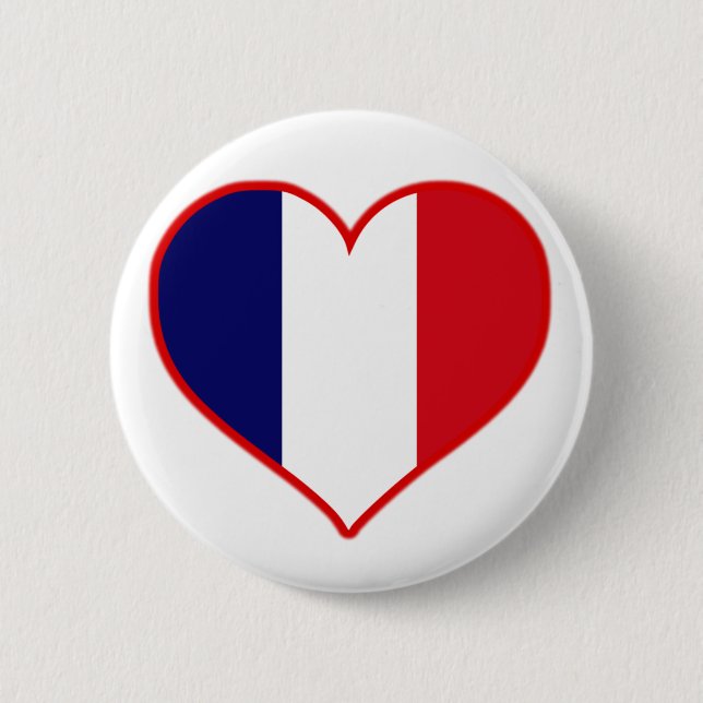 France Love 2 Inch Round Button (Front)