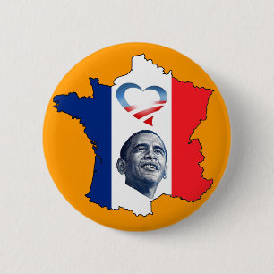 France Loves Obama 2 Inch Round Button