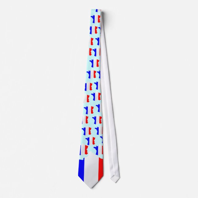 France map and flag Tie (Front)