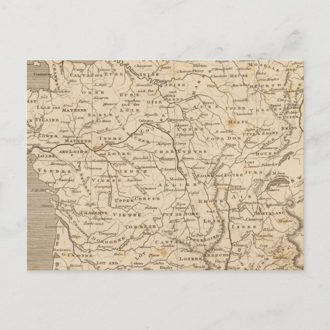 France Map by Arrowsmith Postcard (Front)