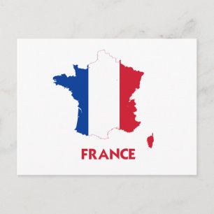 FRANCE MAP POSTCARD