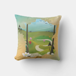 France map vintage travel poster throw pillow