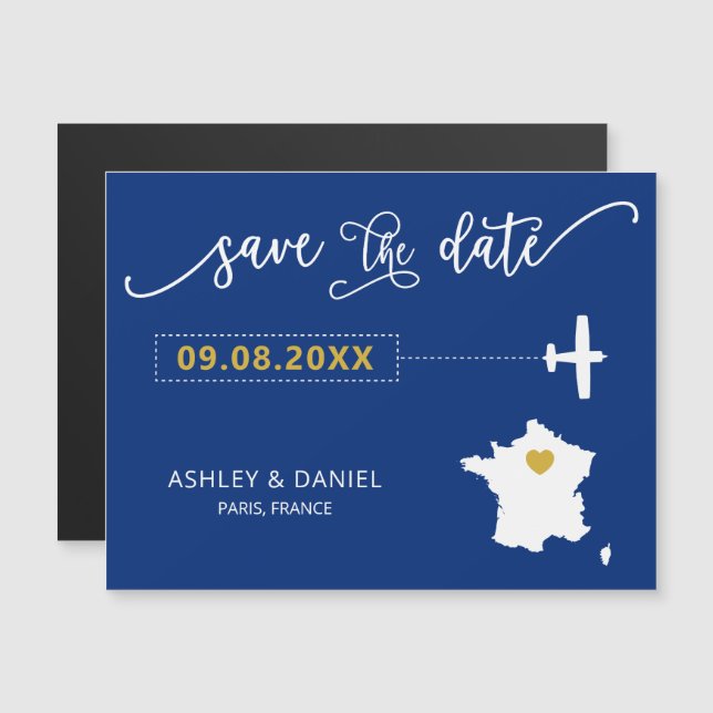 France Mariage Enregistrer la carte de la date, Ca (Devant / Derrière)