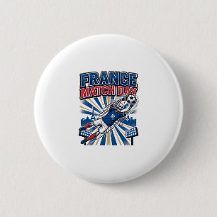France Match Day Skeleton Striker Nations High Ene 2 Inch Round Button