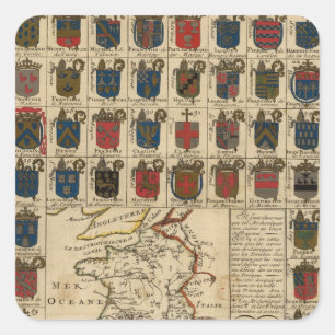 France Military Square Sticker