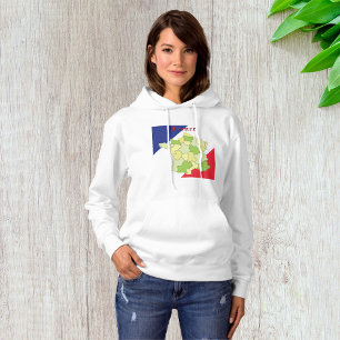 France National Colours And Map Hoodie