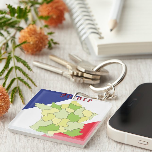 France National Colours And Map Keychain (Creator Uploaded)