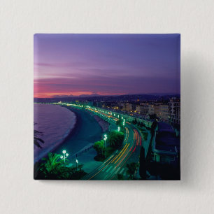 France, Nice. 2 Inch Square Button