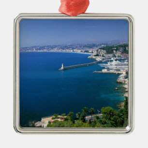 France, Nice, aerial view of the port Metal Ornament