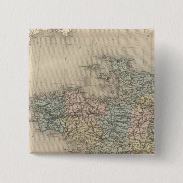 France NO 2 Inch Square Button (Front)