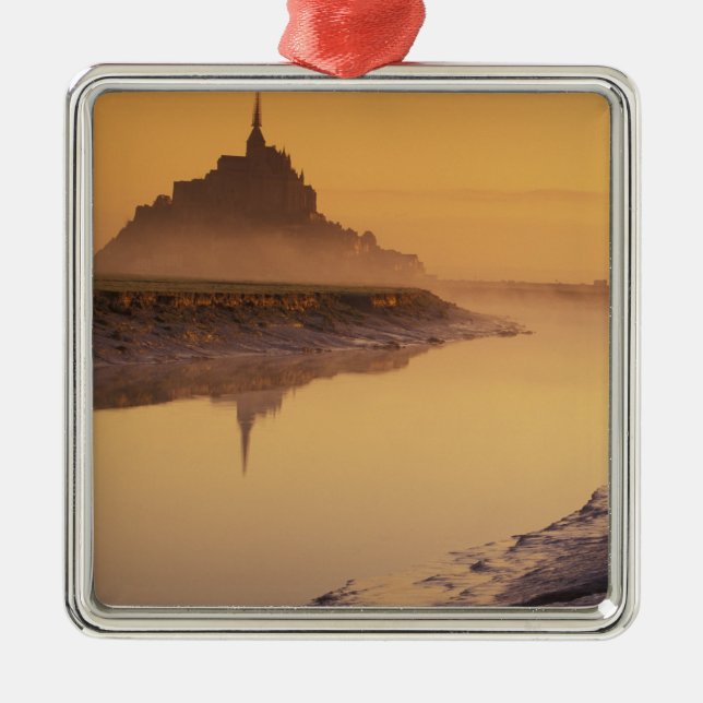 FRANCE, Normandy Mont St. Michel. Morning Light Metal Ornament (Front)