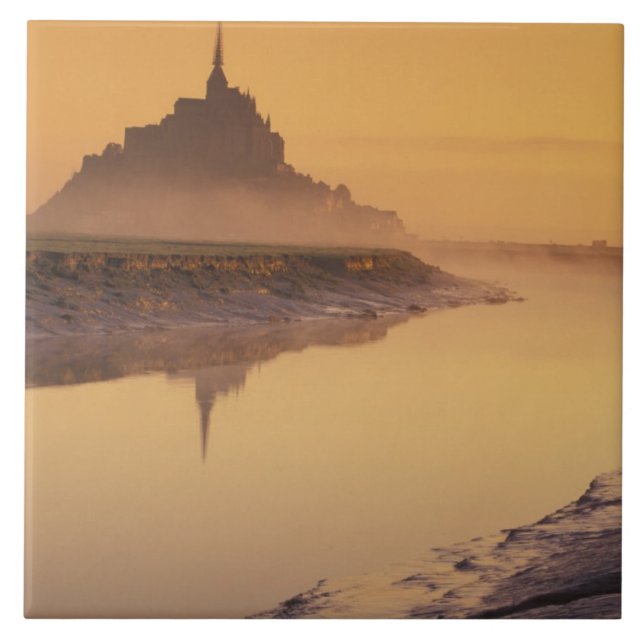 FRANCE, Normandy Mont St. Michel. Morning Light Tile (Front)