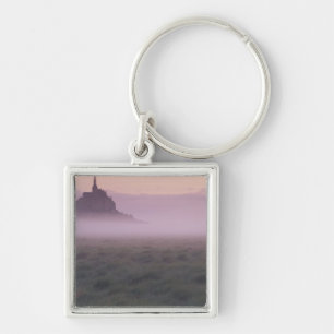 FRANCE, Normandy Mont St. Michel. Morning Mist Keychain
