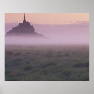 FRANCE, Normandy Mont St. Michel. Morning Mist Poster
