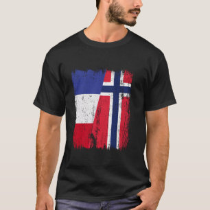 France Norway Half Flag French Norwegian Ancestry T-Shirt