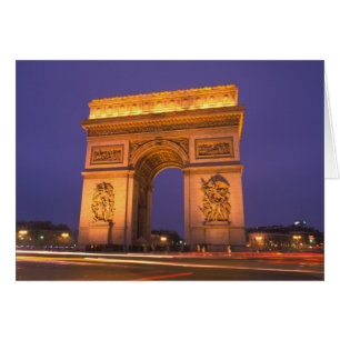 France, Paris, Arc de Triomphe at dusk.