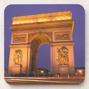 France, Paris, Arc de Triomphe at dusk. Coaster